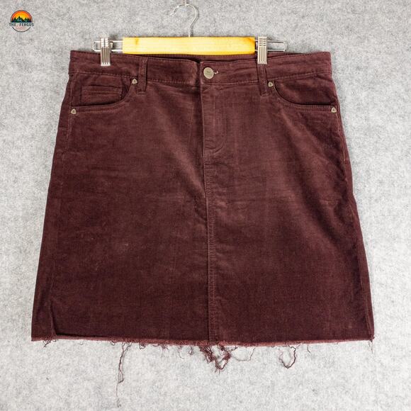 Kut from the Kloth Dresses & Skirts - Kut From The Kloth Mini Skirt Brown Raw Hem Corduroy Pockets Women's Size 10